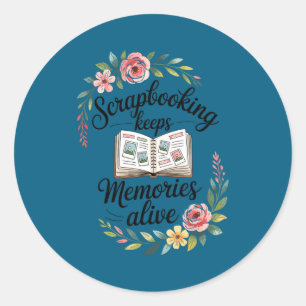 Sött scrapbooking runt klistermärke