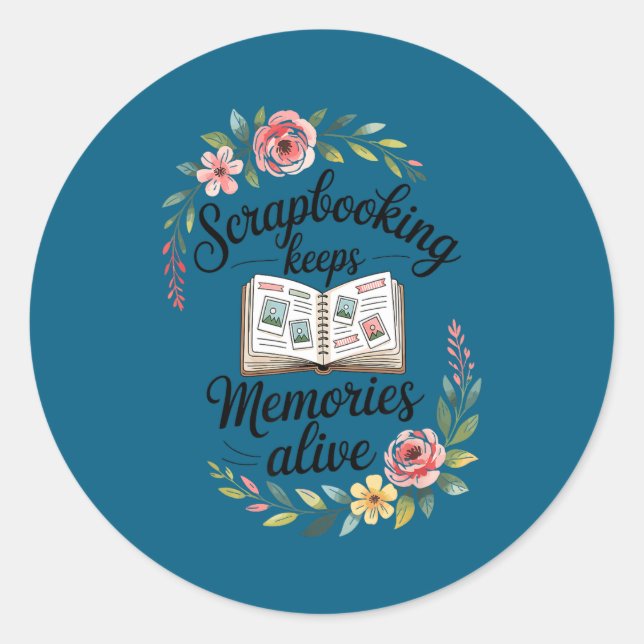 Sött scrapbooking  runt klistermärke (Framsida)