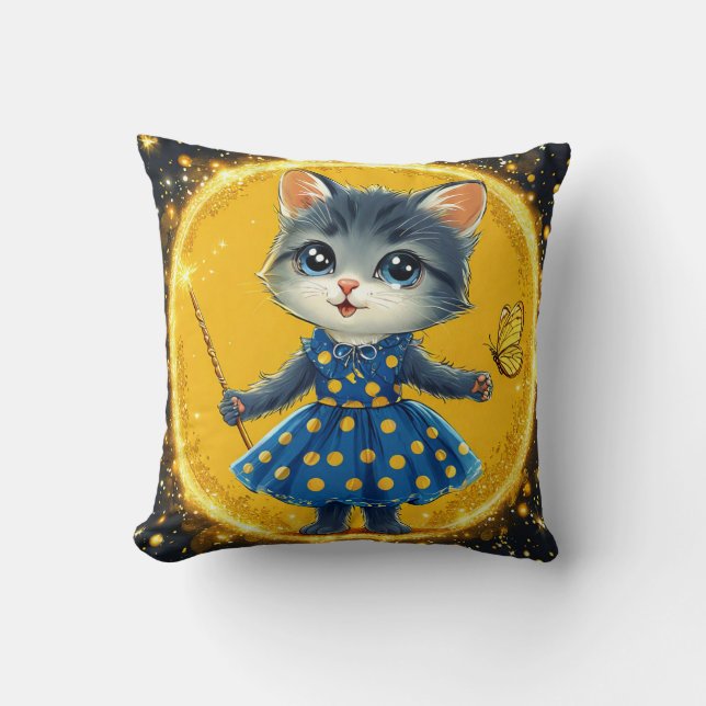 Sött serie-katt kudde (Framsida)