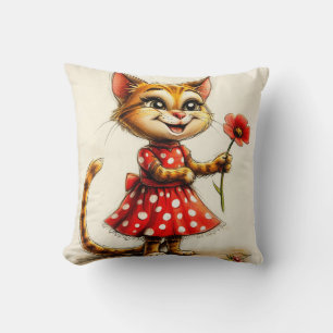 Sött serie-katt kudde