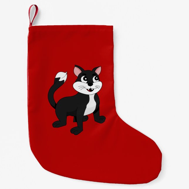 Sött serie-kattunge liten julstrumpa (Framsidan)