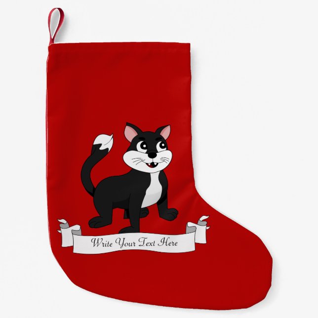 Sött serie-kattunge liten julstrumpa (Framsidan)