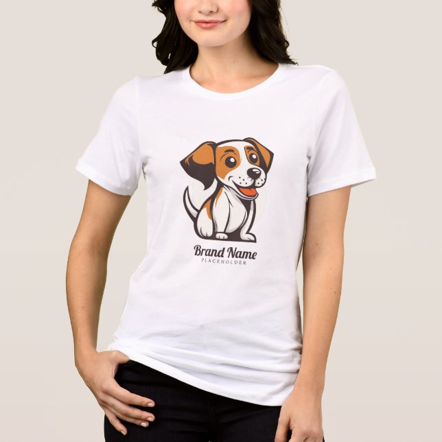 Sött seriehund med bruna fläckar t shirt (Framsida)