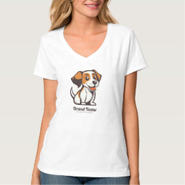 Sött seriehund med bruna fläckar t shirt