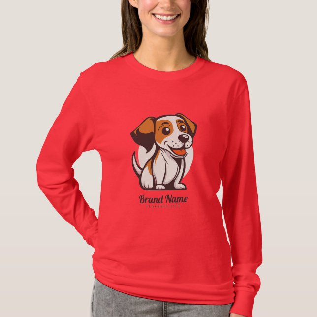 Sött seriehund med bruna fläckar t shirt (Framsida)