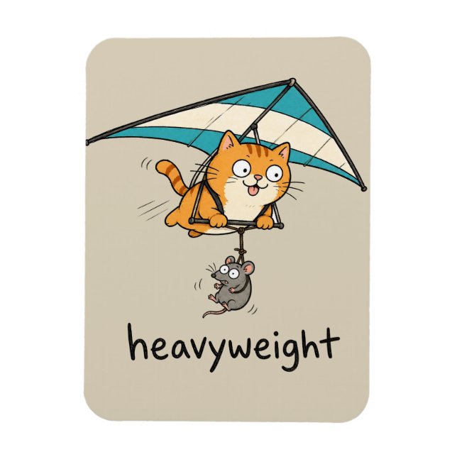 Sött seriekatts-pun-design magnet (Vertikal)