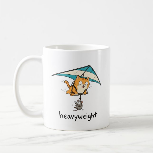 Sött seriekattska pun-design kaffemugg (Vänster)