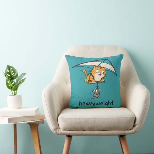 Sött seriekattska pun-design kudde (Stol)