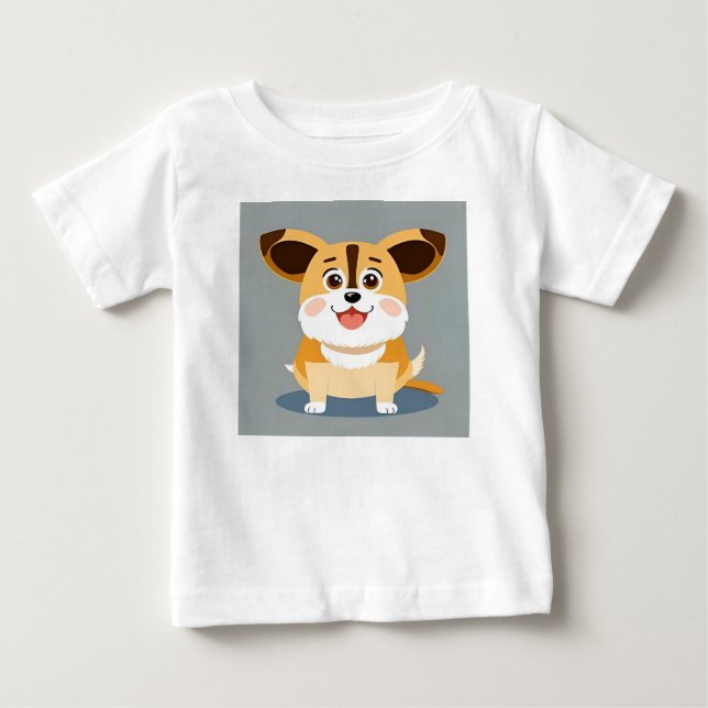 Sött serietecknat valp med bedårande uttryck t shirt (Framsida)