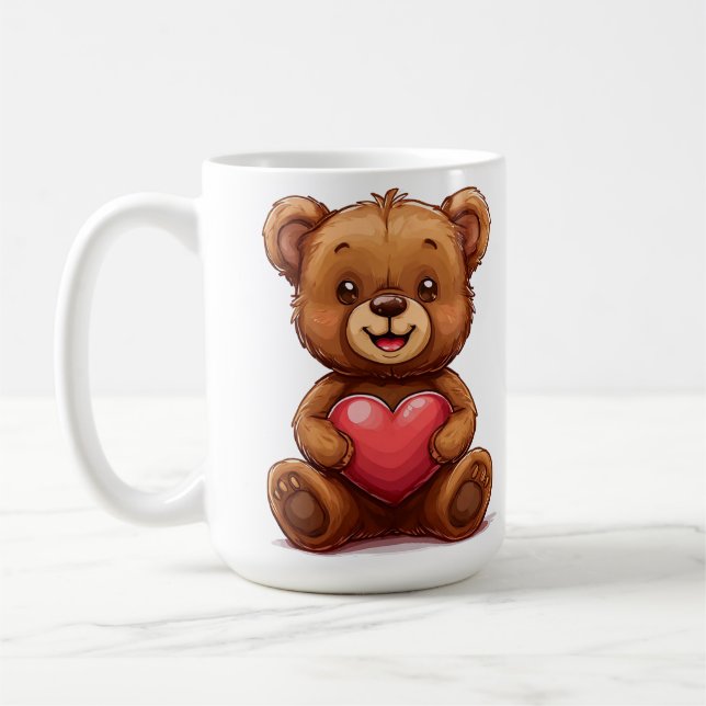 Sött serietecknet björn kaffemugg (Vänster)