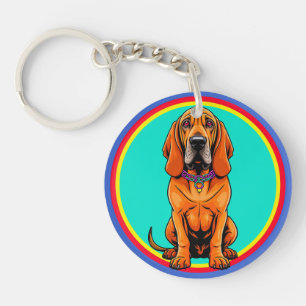 Sött serietecknet hund med halsband