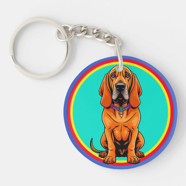 Sött serietecknet hund med halsband (Framsidan)