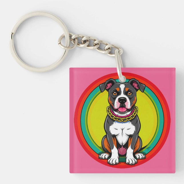Sött serietecknet hund med halsband (Framsidan)