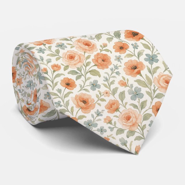 Sött Shabby Chic Fransk Blommig Konst Mönster Slips (Rullad)