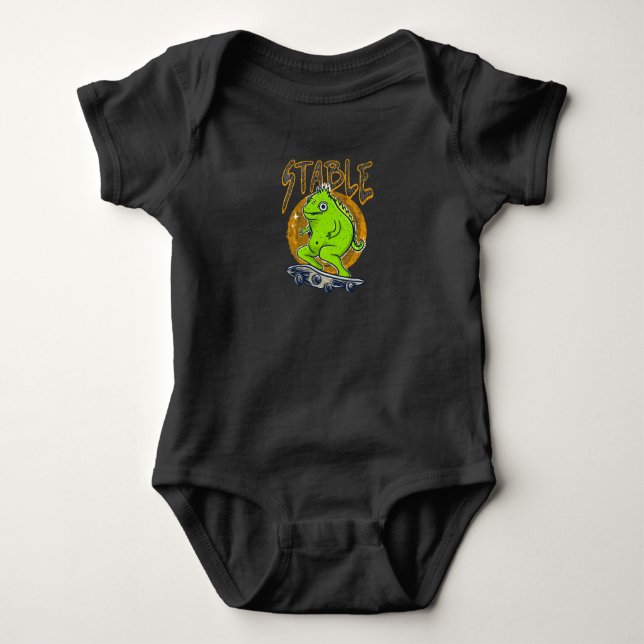 sött skateboard-bodysuit för bebis t shirt (Framsida)