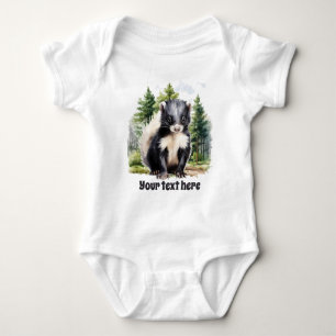 sött skunk för trädområde lägga till text t shirt