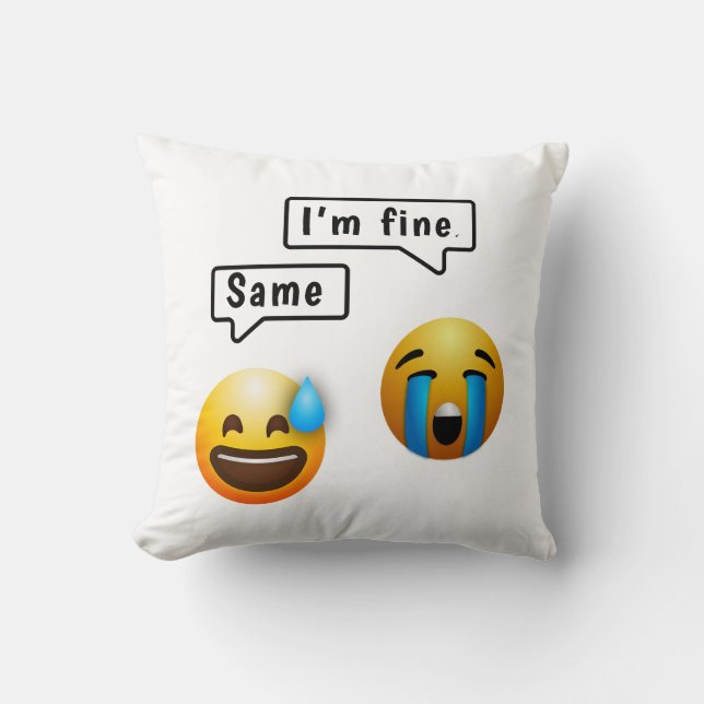 Sött Smiley Ansikte Emoji Kastkudde Kudde (Framsida)