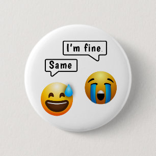 Sött Smiley Ansikte Emoji Knapp