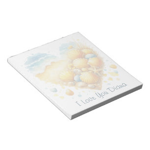 Sött snäckhjärta strand kärlek Alla hjärtans dag Anteckningsblock