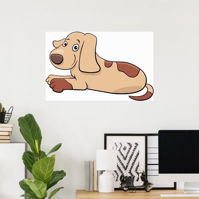 Sött solbränt och brunt fläckigt valp hund poster (Skapare uppladdad)
