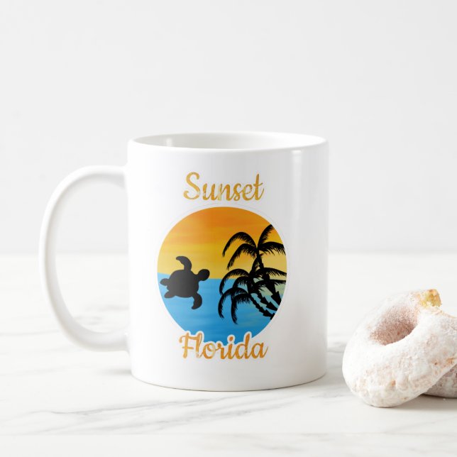 Sött solnedgång i Florida Kaffemugg (Med munk)