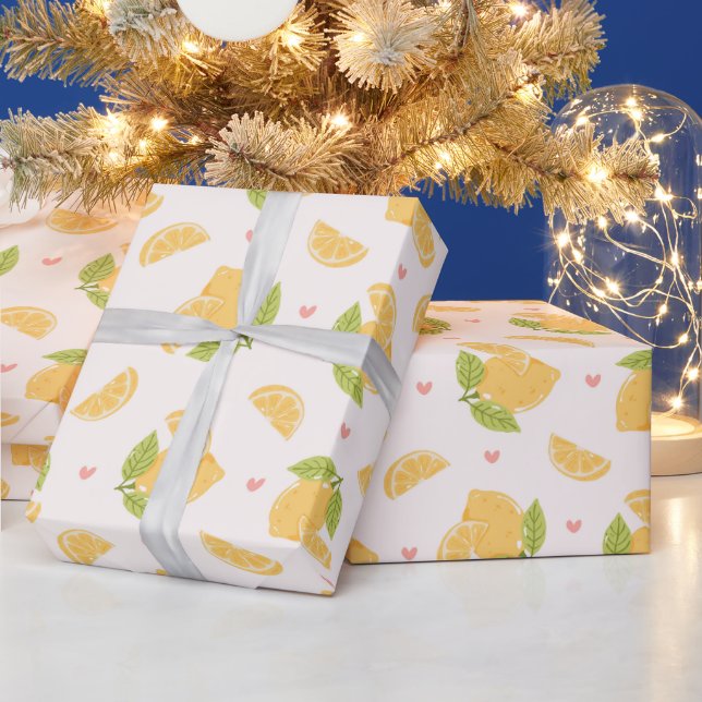 Sött sömlöst citrummönster presentpapper (Helgdagar)