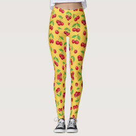 Sött sömlöst körsbärsmönster leggings