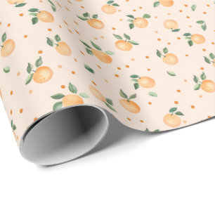 Sött sommar citrus apelsiner frukt mönster presentpapper