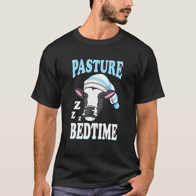 Sött Sömnig Ko Betesmark Sängdags T Shirt (Framsida)