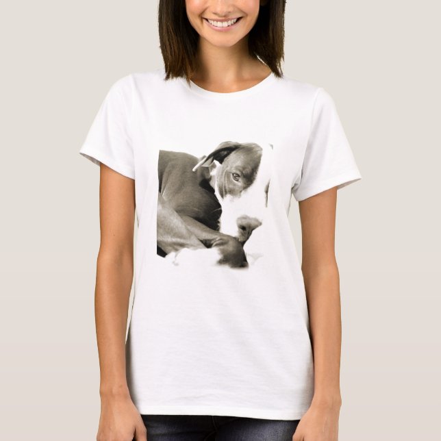 sött sömnigt lat hund av pit bull ras tee shirt (Framsida)
