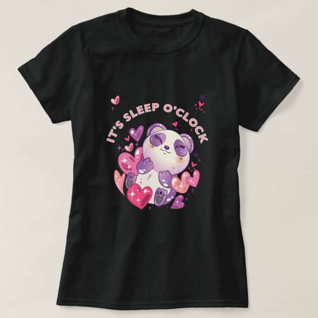 Sött sömnigt panda sovande skjortdesign t shirt (Design framsida)