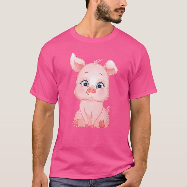 Sött sötat Gris Piglet 1 T Shirt (Framsida)