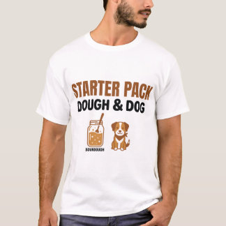 Sött Sourdough Starter Pack Deg Och Hund T Shirt