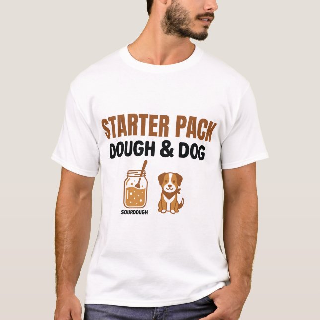 Sött Sourdough Starter Pack Deg Och Hund T Shirt (Framsida)