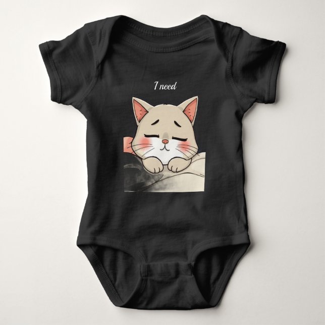 Sött Sovande Katt Jag Behöver En Liten Sövning Kaw T Shirt (Framsida)