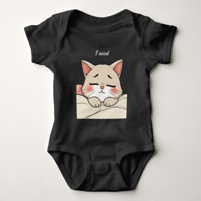 Sött Sovande Katt Jag Behöver En Liten Sövning Kaw T Shirt (Framsida)