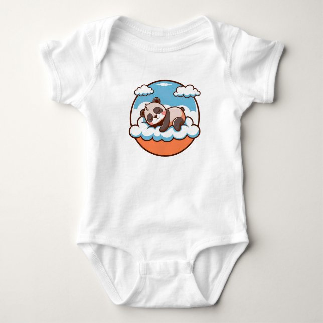 ☁️🐼 Sött sovande panda-moln present till bebisar  T Shirt (Framsida)