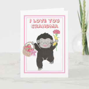 Sött spädbarn Gorilla Mormor Morsdagskort Kort