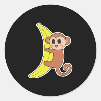 sött spädbarnsmaj på banan runt klistermärke