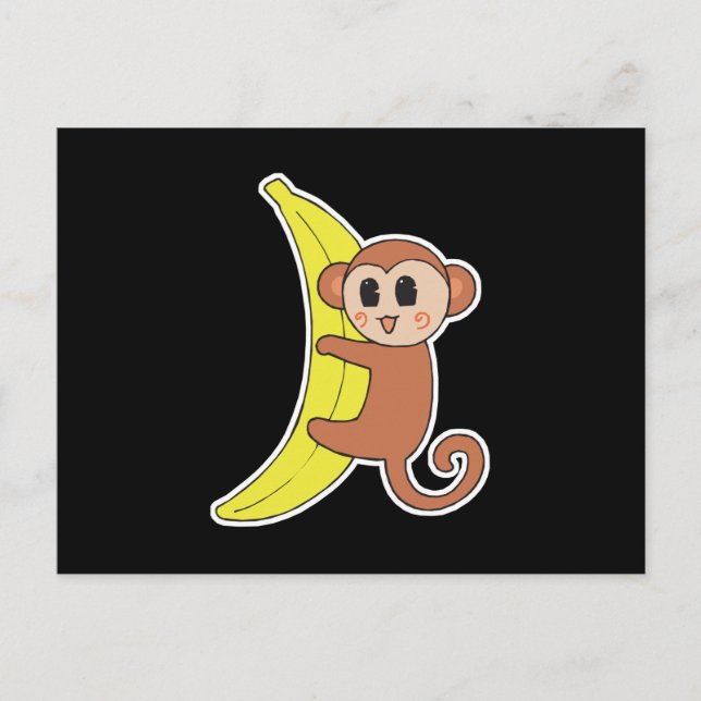 sött spädbarnsmaj på banan vykort (Framsida)