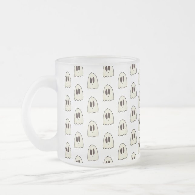 Sött Spök Mönster Frostad Glasmugg (Vänster)