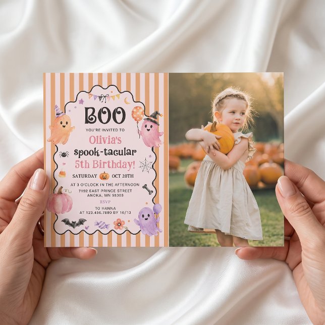 Sött spöke Boo födelsedagsinbjudan foto Inbjudningar (Skapare uppladdad)