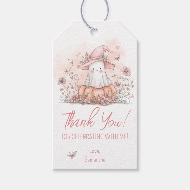 Sött Spöke Födelsedags Tacksamhet Presentetikett (Framsidan)