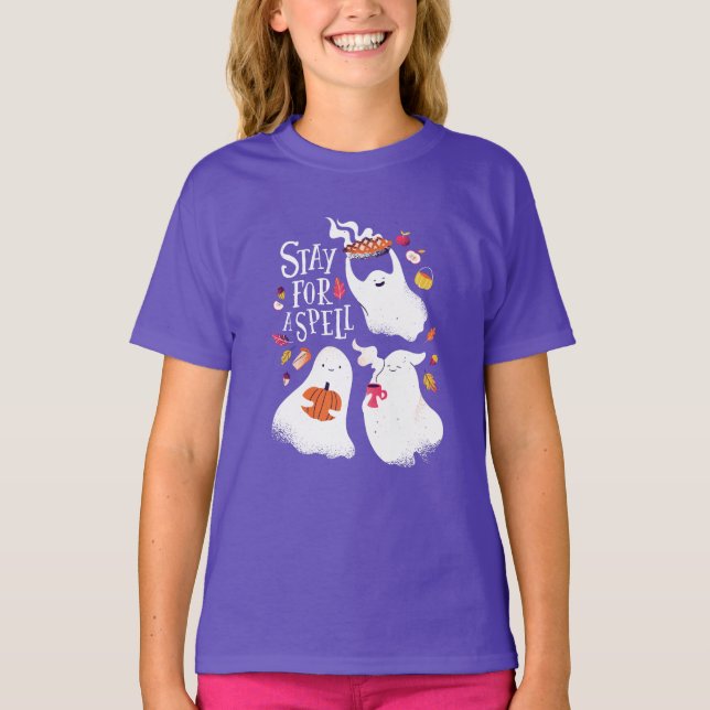 Sött spöke rolig Halloween-design T Shirt (Framsida)