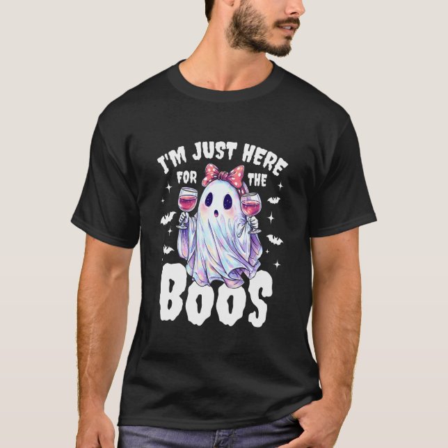 Sött spöke vin Halloween-design T Shirt (Framsida)