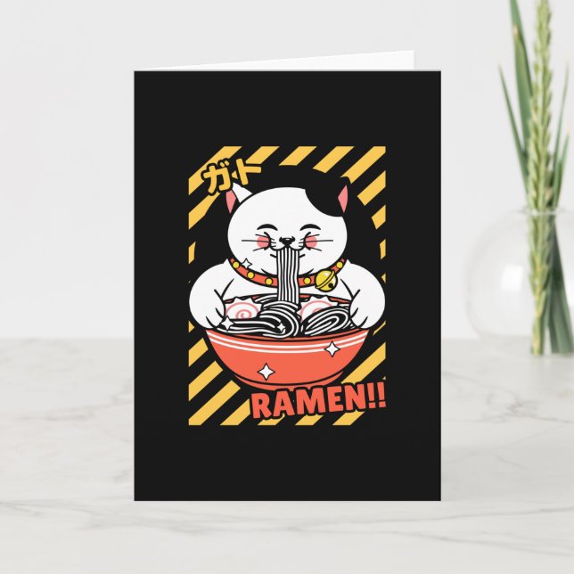 Sött spridande kärlek Lucky Cat från Japan som äte Kort (Framsida)