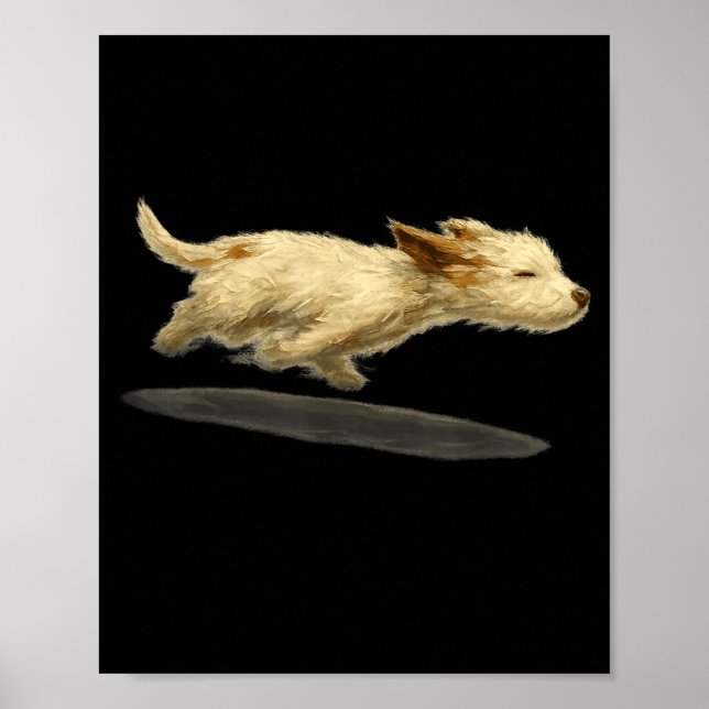 Sött springande hund  poster (Framsidan)