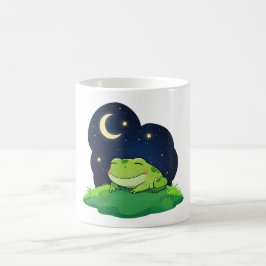 Sött stjärnskådande grod Kawaii natt himmel design Kaffemugg