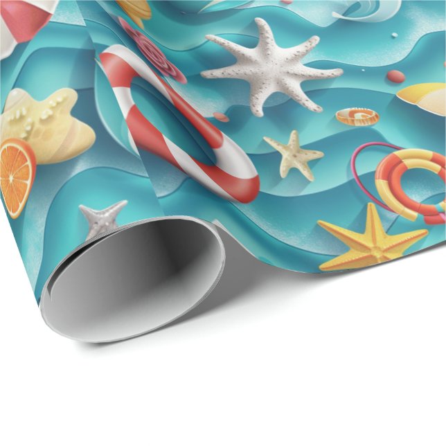 Sött strand snäckmönster presentpapper (Rullad Hörn)