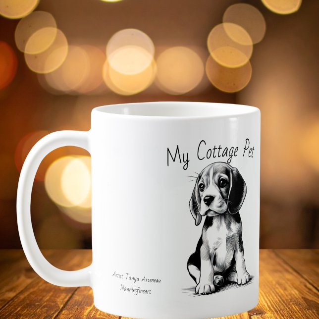 Sött stugdjuret  -Beagle/ Personliggör Kaffemugg (Skapare uppladdad)